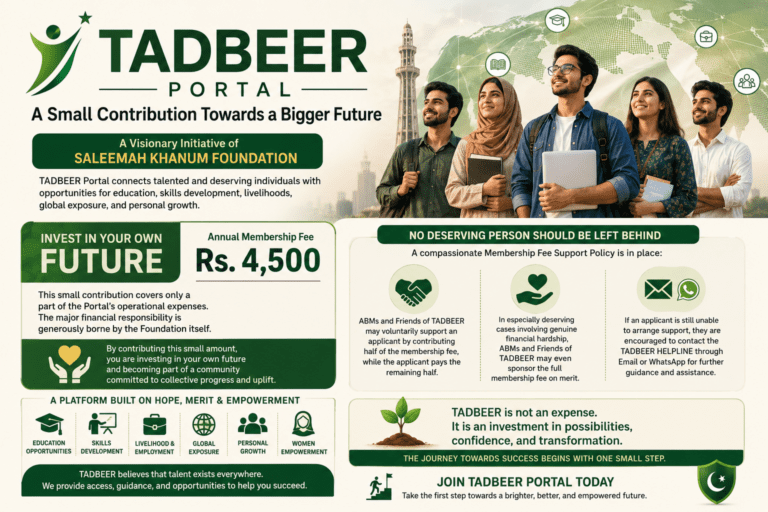 TADBEER Portal — A Small Contribution Towards a Bigger Future
